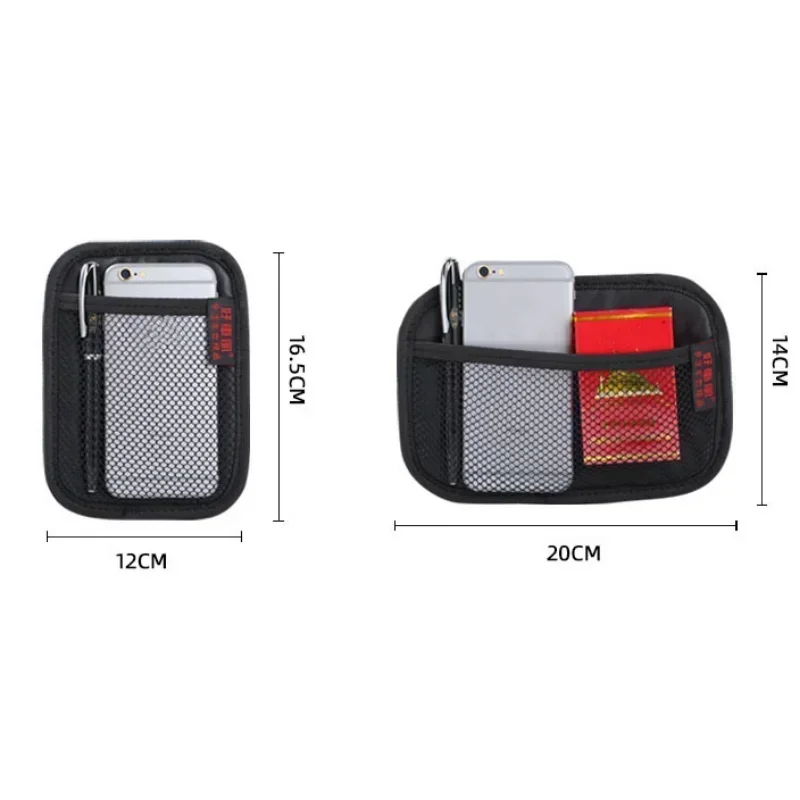 Car Storage Net Pocket Bag Microfiber Leather Black