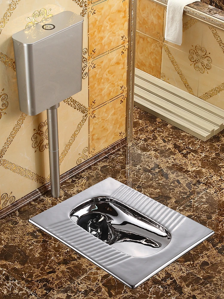 *Gold Toilet Flushing Cistern Set Ceramic Toilet Anti-Blocking Deodorant Concealed Squat Toilet Potty Chair 3
