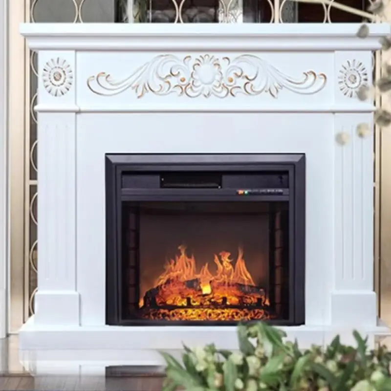 220V 1800W Household Wall-mounted Heater 3D Simulated Flame Electronic Decorative Fireplace with Remote Control Embedded Heater 2