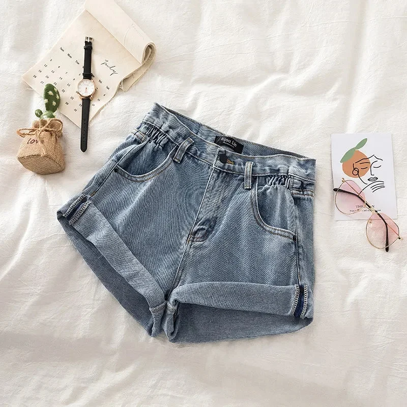 Streamgirl Blue Women's Denim Shorts Summer High Waist Casual Chic Loose  Jean Shorts For Women Summer 2023 Denim Short Femme