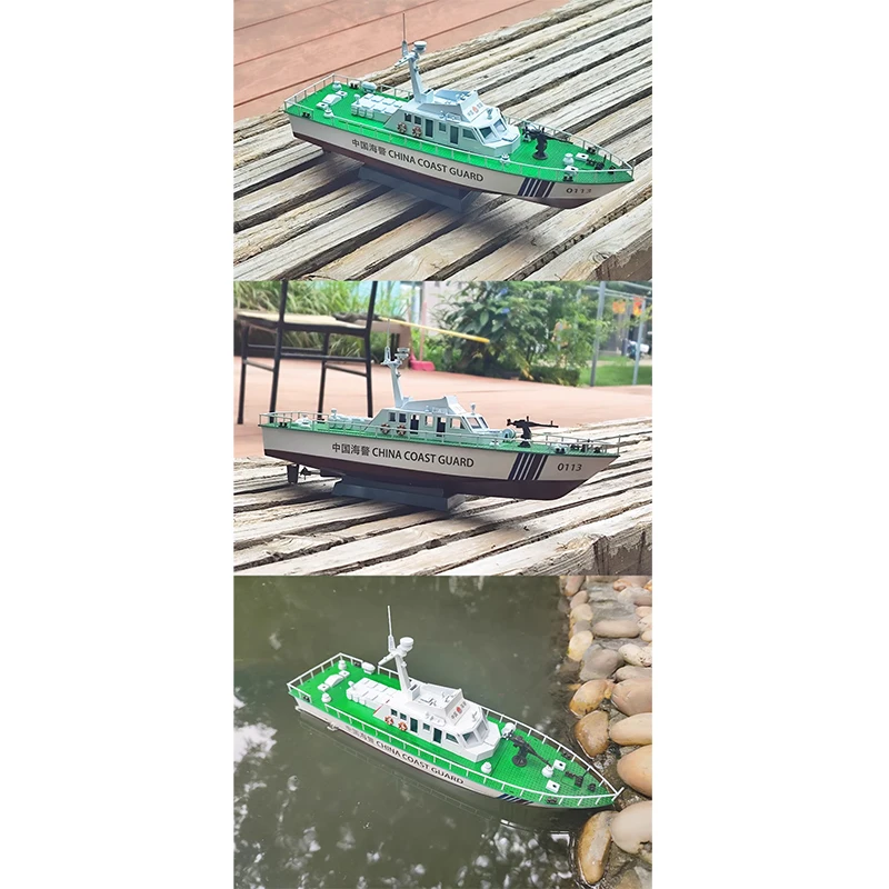 Electric Patrol Boat Plastic Assembled Ship Model Kit DIY Model Building Toy Birthday Gift Collection 3