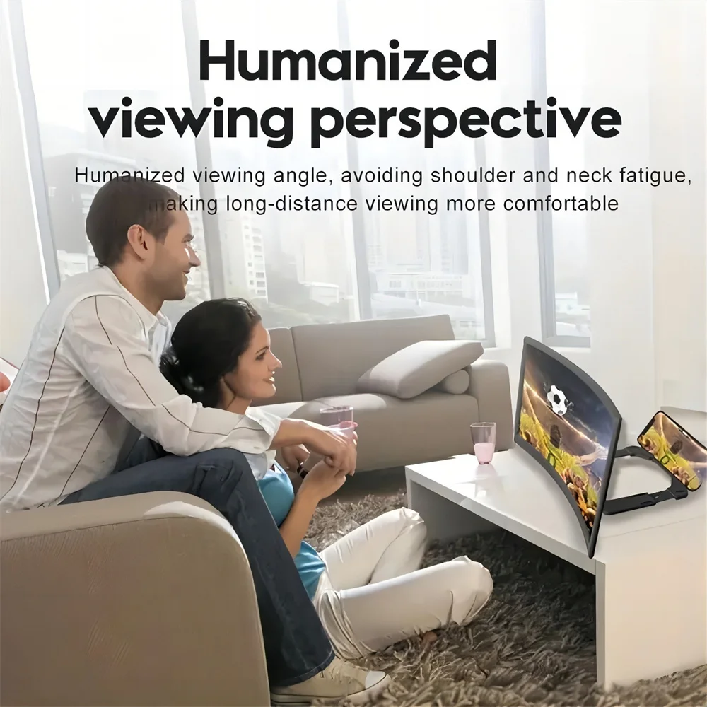12 Inch Mobile Phone Screen Magnifying Glass 3D HD Magnifier Curved Screen Smartphone Video Amplifier Holder Mobile Phone Screen