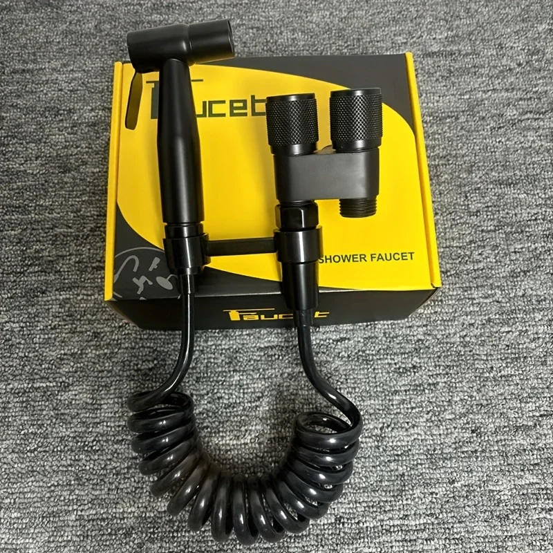 Wall mounted double outlet toilet spray, matching stainless steel wire drawing and polishing design, G1/2 thread, no power