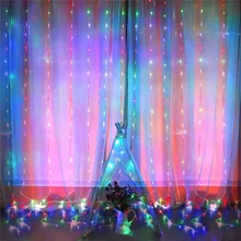 

3x1/3x3m Icicle Led Curtain light String Fairy Light 300 Led Christmas Light for Wedding Home Window Party Decor 220v 8 mode