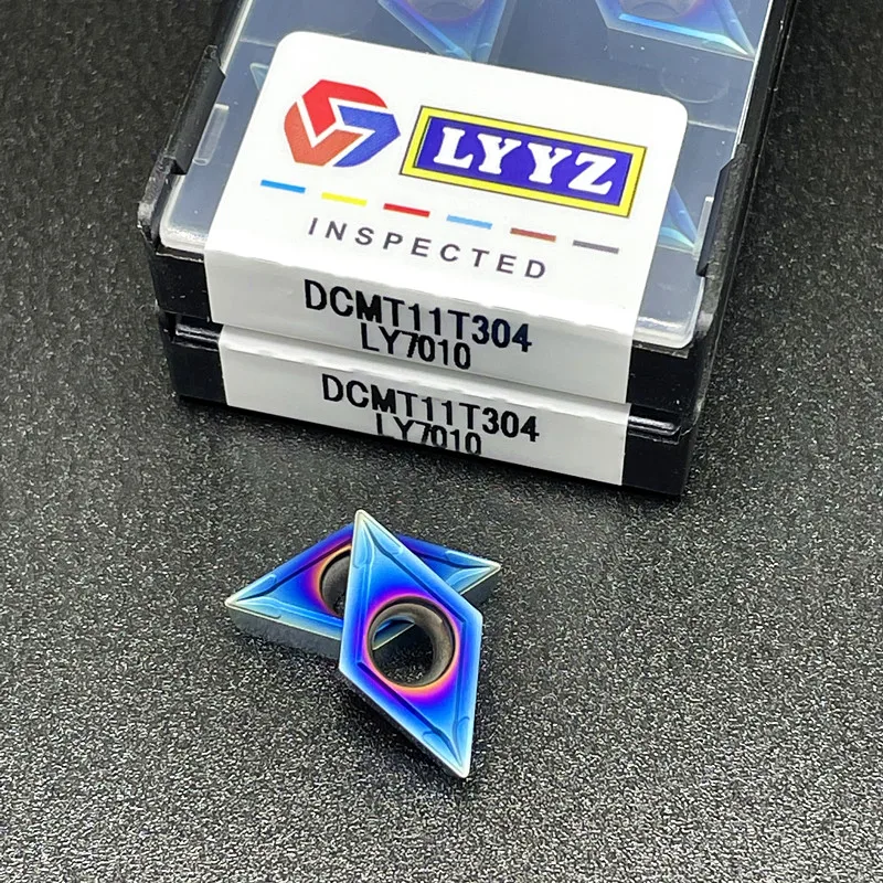 고품질 DCMT11T304 DCMT11T308 CNC 카바이드 선삭 공구 그루 빙 블레이드 용 나노 블루 블레이드 선반 선삭 공구