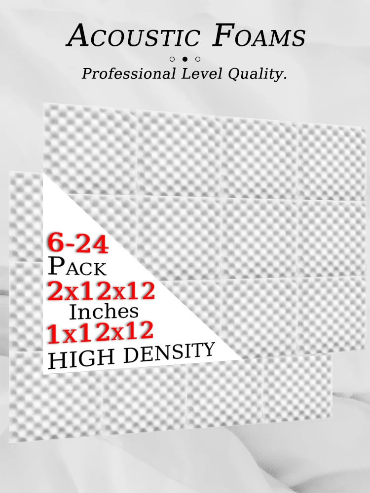 Description Picture 2 of itemTOUO Egg Cotton Acoustic Foam Studio Wall Soundproofing 6/12/24 Pcs Soundproof Foam Acoustic Treatment Fireproof Home Decoration