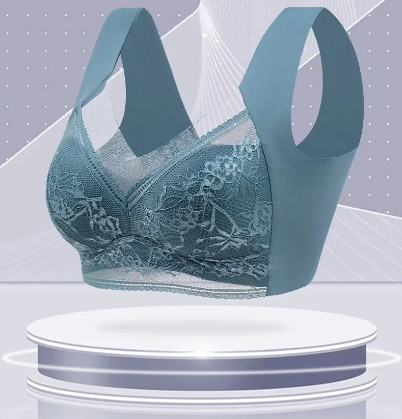 Description Picture 3 of itemWomen top quality lace lingerie sexy comfortable non-steel ring fixed cup gathered small size large size bra thin section