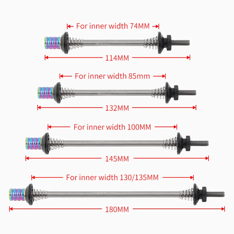 MUQZI Titanium Quick Release Skewers 74-135mm MTB Road Bicycle Axle Set - Image 4