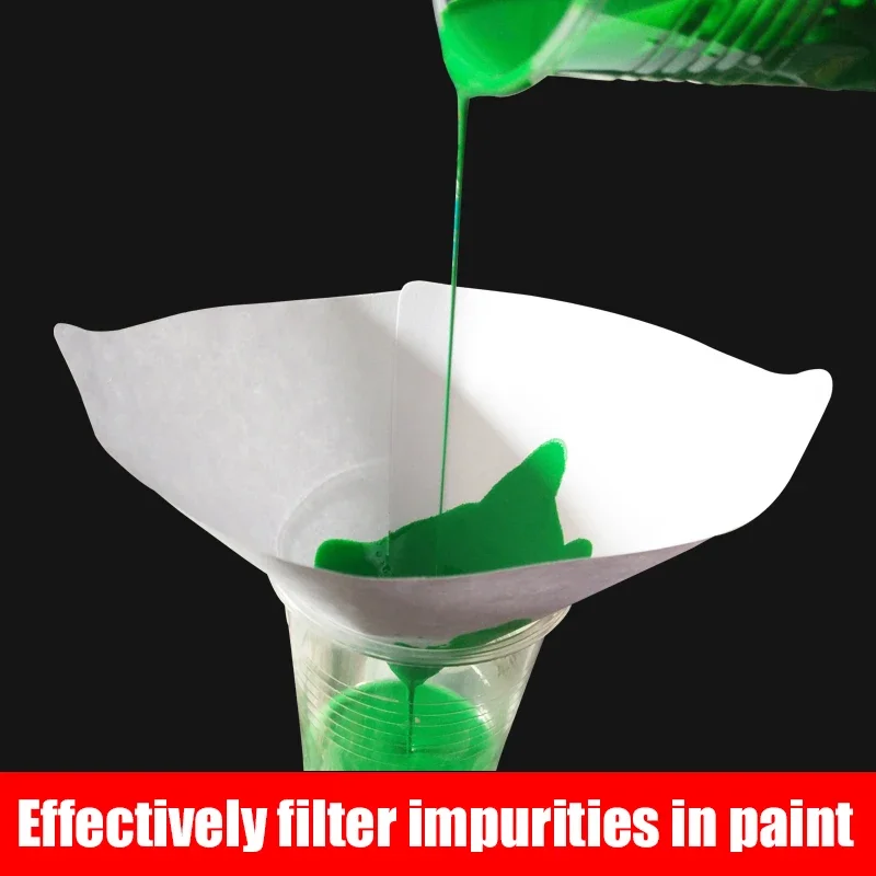 Paint Filter Paper Filter 10-100pcs Car Disposable Paper Filter 190 Mesh Purifying Straining Cup Paint Spray Mesh Conical Nylon Micron Paper Funnel Tools