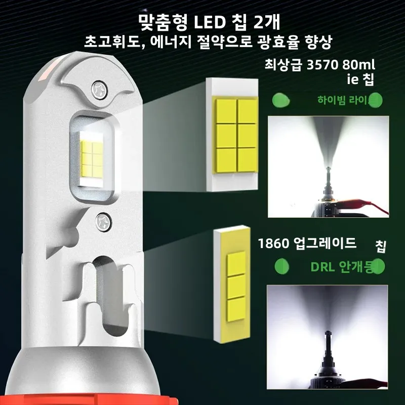 DZTR H15 G7H7 LED 전구 자동차 헤드라이트 하이빔 주간 주행등 12V 6000K 화이트 자동차 램프 캔버스 골프7 폭스바겐 아우디 BMW용
