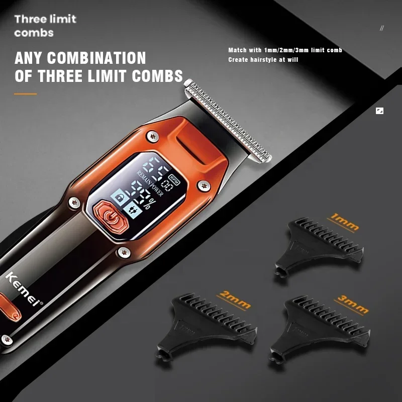 Wholesale Rechargeable Hair Trimmer Kemei km-658 Machine Hair Cut Razor Men'S Hair Clippers  barber 3