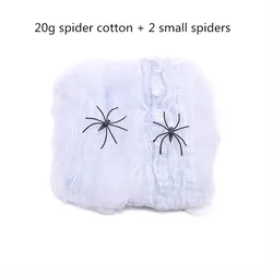 Spooky Hanging Skull Ghost Decoration (Spider web white)
