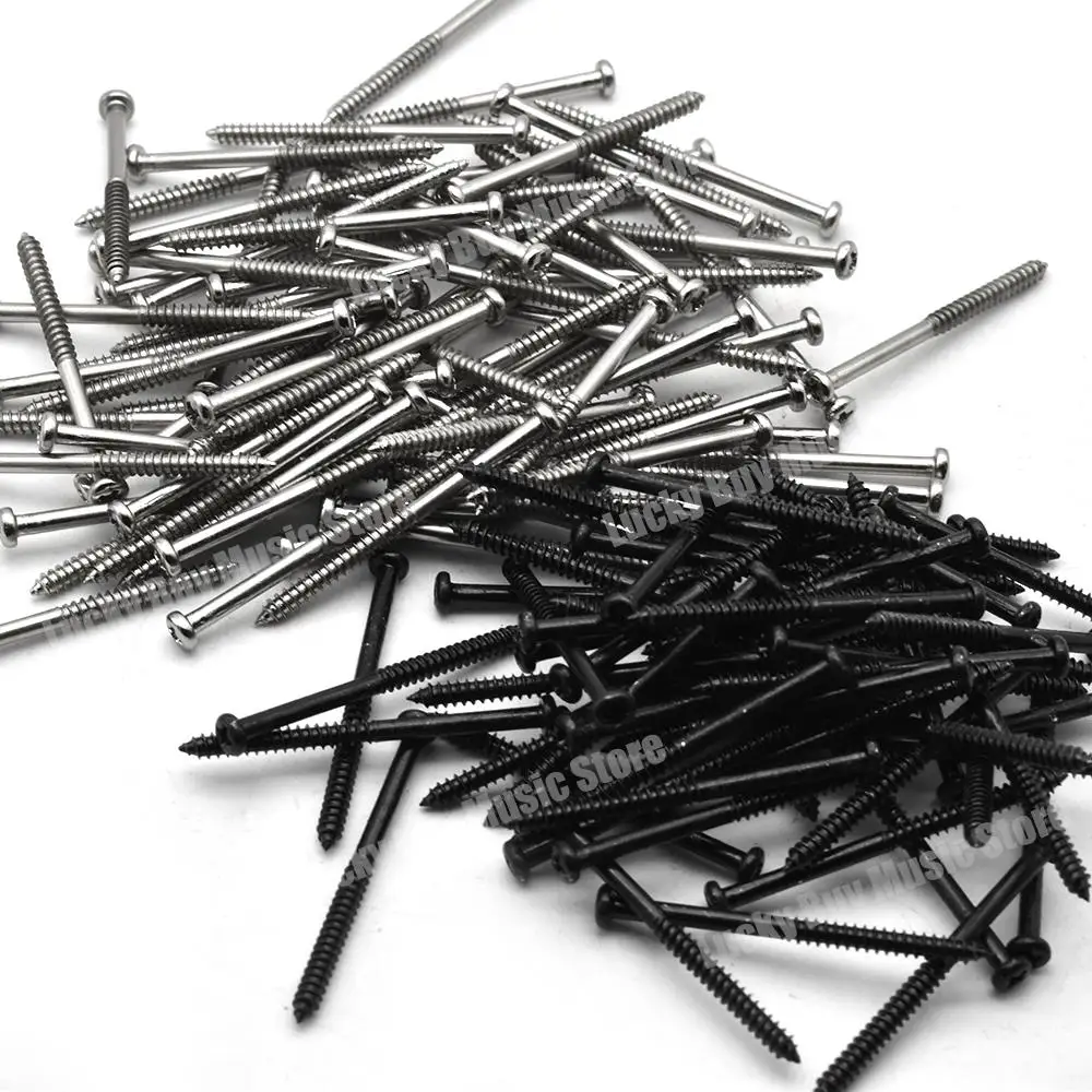 10pcs Electric Guitar Bass Pickup Height Adjusting Screws 2.6MM x 35MM Silver Black guitar tool