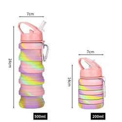 Compact Collapsible Silicone Travel Bottle - Portable and Versatile for Outdoor Adventures and Sports (Colorful)