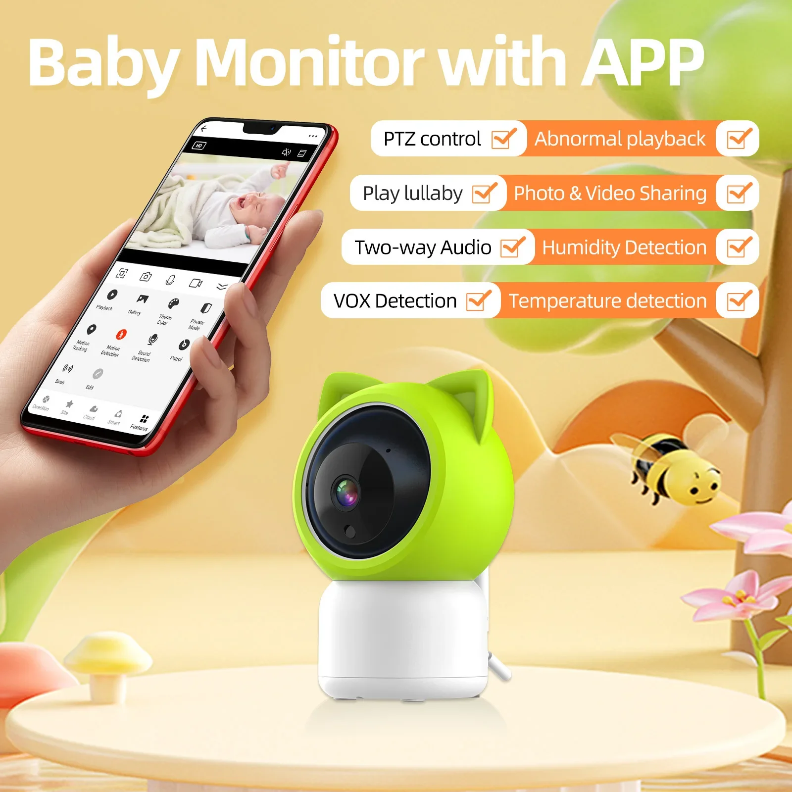 Remote Wireless Baby Monitor IR Night Vision 2-way Call Lullaby Temperature Monitor Video Nanny Radio Baby Camera
