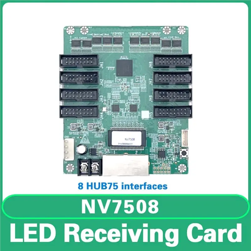업그레이드됨 - Novastar NV7508 LED 비디오 월 수신 카드용 실외 실내 RGB 매트릭스 디스플레이 화면 8 HBU75 모듈 컨트롤러