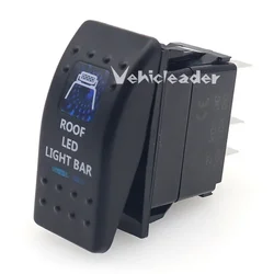 Waterproof Dual Blue LED Rocker Switch for Vehicle and Marine Use (ROOF LED LIGHT BAR)