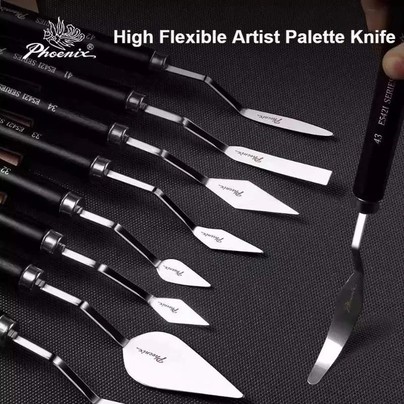 1PC PHOENIX High Flexible Palette Knife Artist Stainless Steel Painting Knives Wood Handle, Paint Spatula for Oil Acrylic Paint 1 1PC PHOENIX High Flexible Palette Knife Artist Stainless Steel Painting Knives Wood Handle, Paint Spatula for Oil Acrylic Paint 1