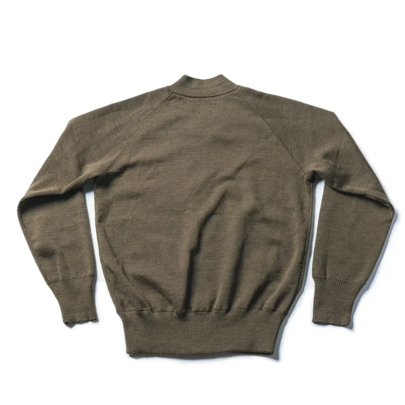 Rugged Bronson WWII USAAF C-2 Flying Sweater Men's Plain Raglan-Sleeve Woolen Cardigan 5