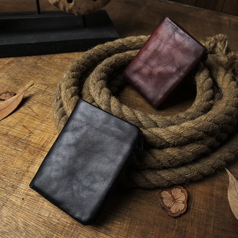 Genuine Leather Men Short Wallets Hasp Bifold Money Clip Casual Coin Purse For Male Credit Card Holder Small Clutch Bags JYN752 2