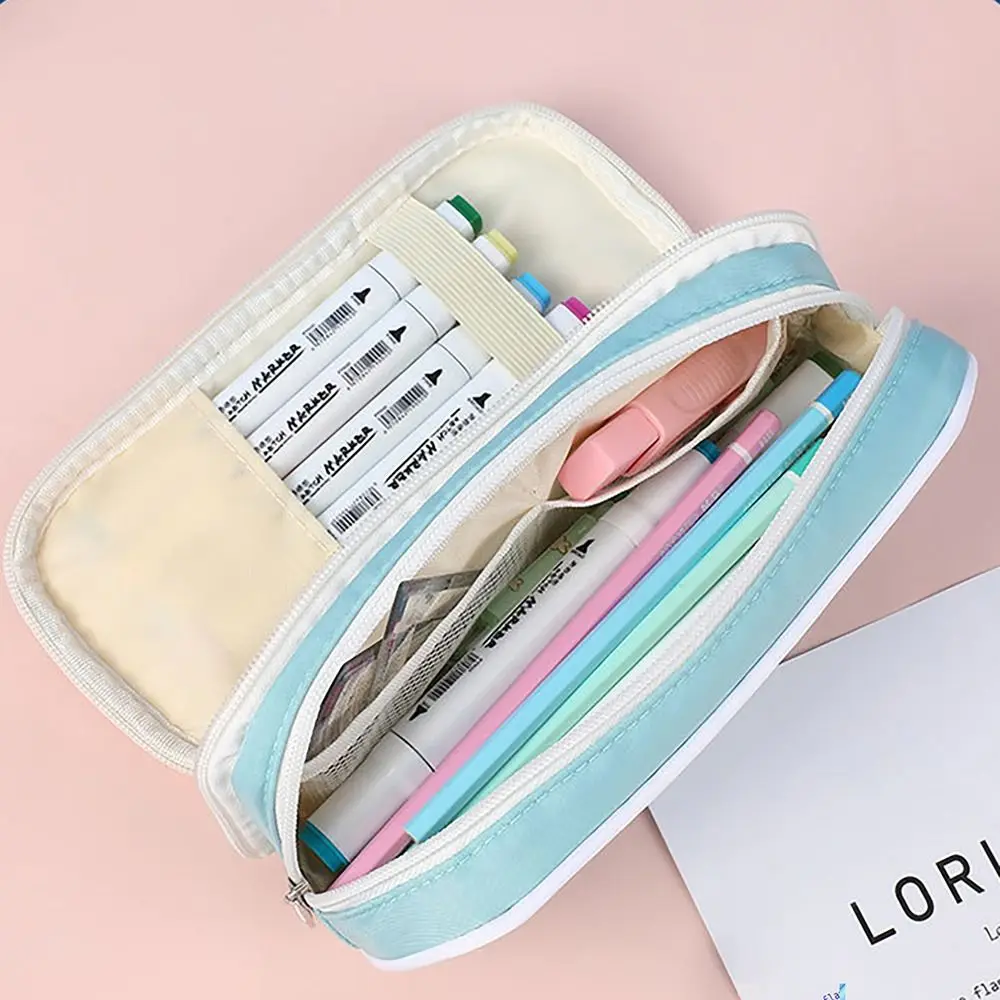 

Стилус большой емкости, оригинальный, гладкий, на молнии, многофункциональная сумка для ручек, цветные канцелярские принадлежности, сумка для хранения, студенческий подарок