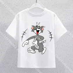 Children's Tom and Jerry Cartoon Print Short Sleeve Cotton T - Shirt - 130 (MHLS 2)