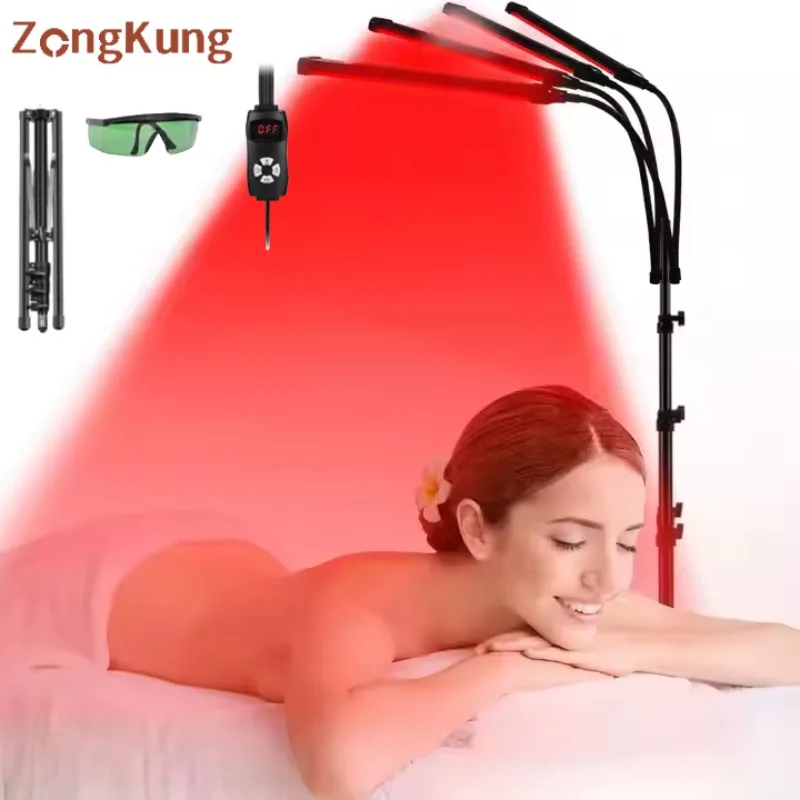 Height Adjustable 4/5 Lamps Red Light Device with 660nm&850nm,Recover Muscle for Skin，Waist,Knee,Head,Shoulder Relief Fatigue