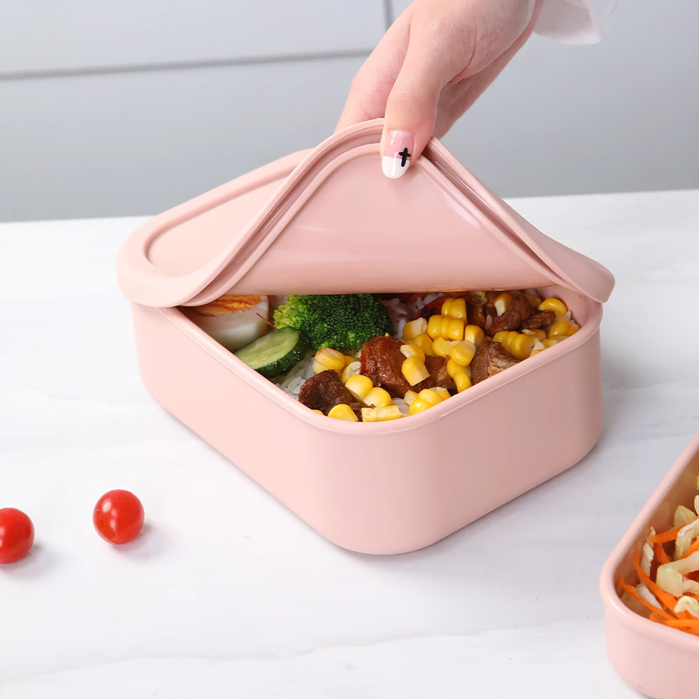 Eco Lunch box for Kids and Adults | All Silicone Lunch Containers with  Dividers | Kids lunch container | Microwave, Dishwasher and Freezer Safe |  The