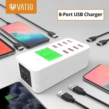 

Vatid 8 Port USB Charger 5V/8A Fast Charging Desktop Phone Charger LED Display Charging Station for iPhone iPad Sumsung Xiaomi