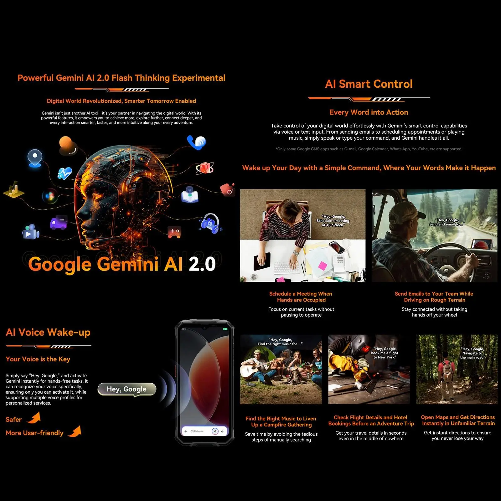 Blackview Oscal Marine 2 Rugged Phone 6.56'' HD+ Display 8GB+128GB Android 15 Unisoc T615 11000mAh 16MP NFC 4G Smartphone