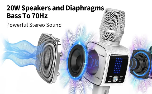 Microfono Karaoke TOSING G7 Portatile Con Bluetooth - Altoparlante 20W Per Feste, Casa E Auto - Foto 7