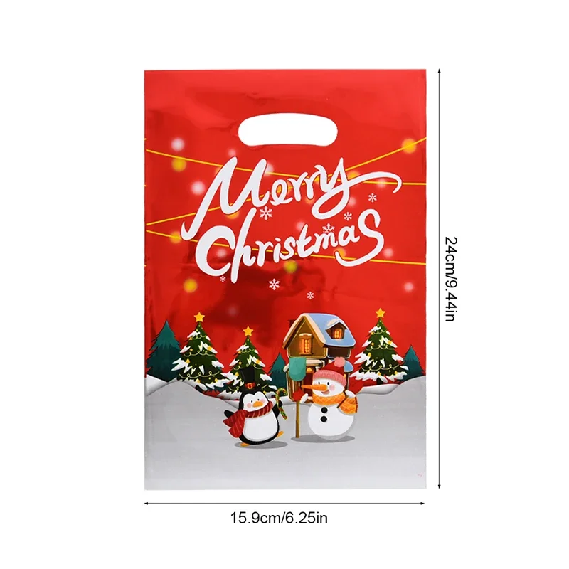 10/30pcs Christmas Gift Bag Cartoon Plastic Candy Cookie Packaging Navidad Decoration for Family Kid New Year Gift gift bags christmas gift bags christmas candy packaging