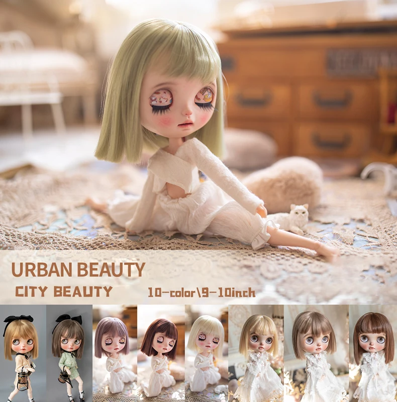 

BJD Blythe Doll Accessories Wigs High Temperature Silk Fashion Short Hair Super Straight For Cutes BJD Dolls Girls Gifts