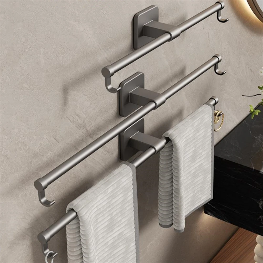 30/40/50CM Bathroom Towel Bar Kitchen Towel Rack Hanger Adjustable Self-adhesive Kitchen Bathroom Accessories Hange