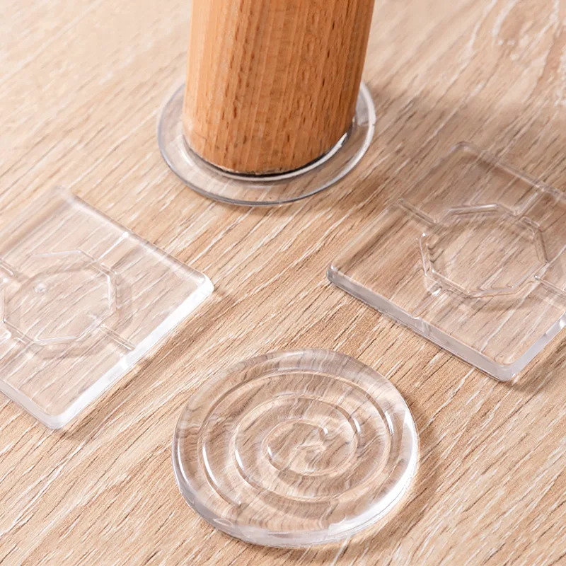 3585 4PCS/set Transparent Silicone Furniture Foot Mat Table Sofa Foot PU Adhesive Patch Anti-collision Bed Leg Mute Non-slip Mat