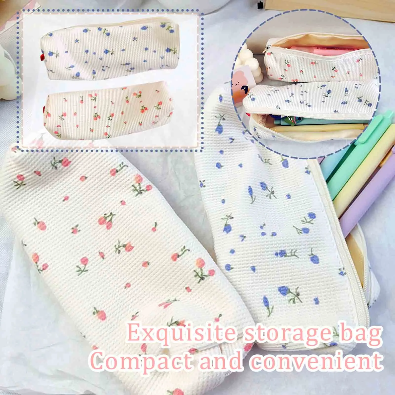 

Креативный цветочный стильный карандаш, держатель для ручек, сумка, портативные канцелярские принадлежности, органайзер для хранения косметики, сумка для ванной комнаты