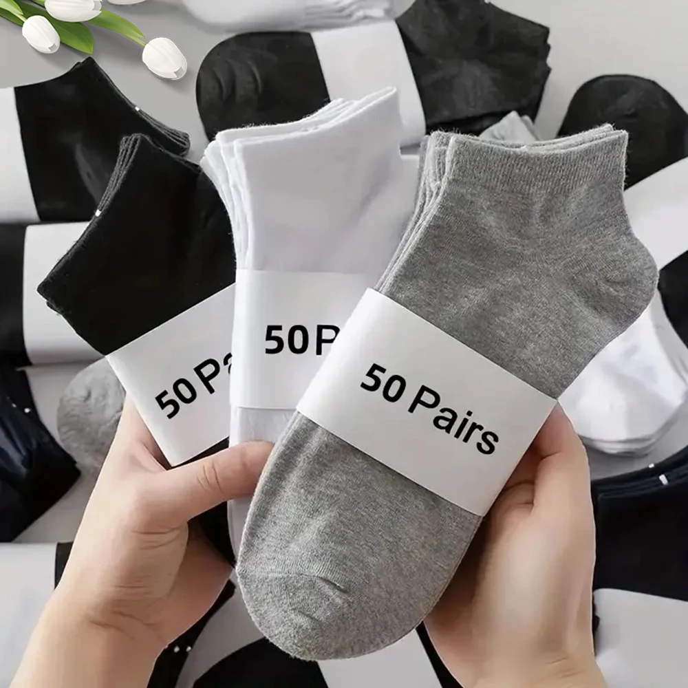 10–50 Pairs Men’s Low-Cut Ankle Socks 1