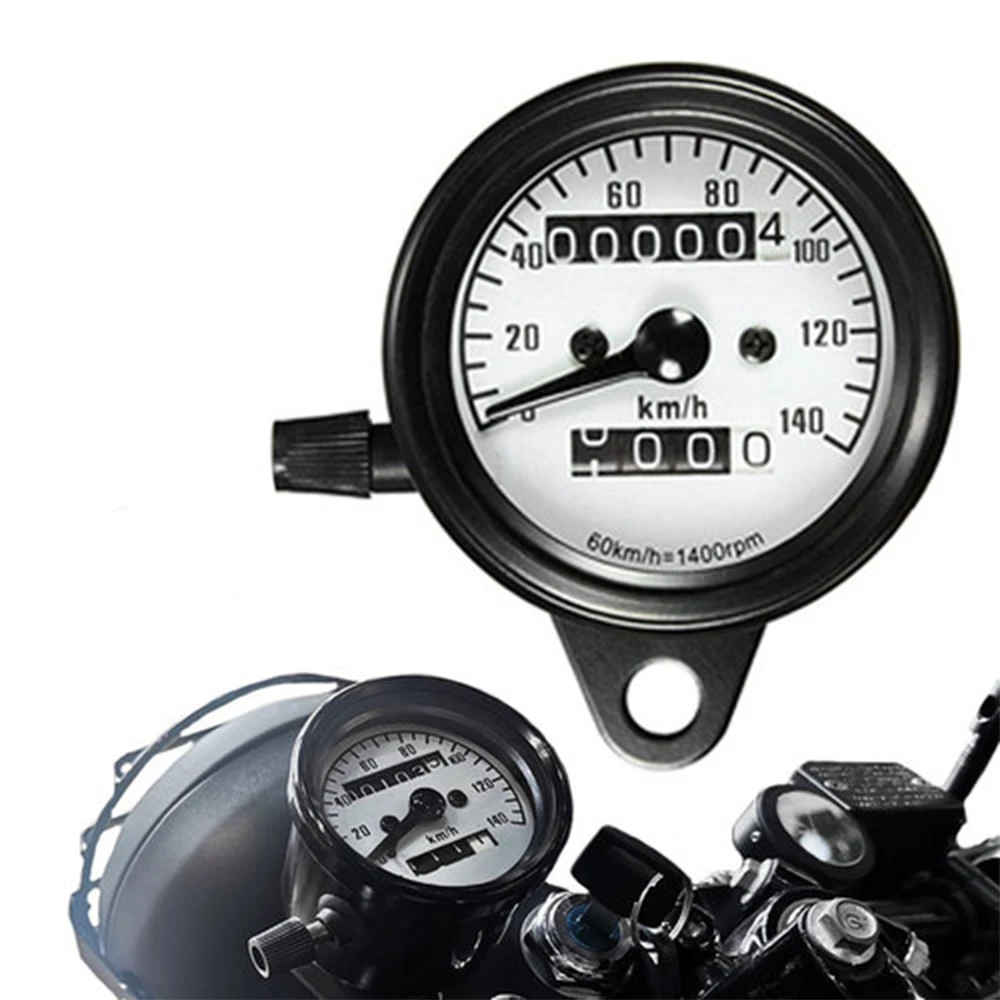 

Universal 12V Motorcycle Odometer Speedometer Tachometer Motorbike Refit Vintage Instrument Scooter Motor Retro Silver Meter