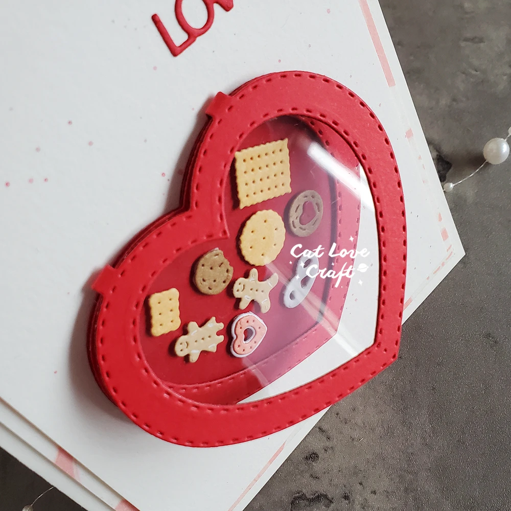 Catlove Love box with cookies Metal Cutting Dies Scrapbooking Mold Stencil Die Cuts Card Making DIY Craft Embossing New Dies