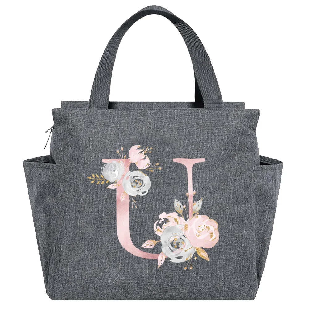 Insulated Canvas Lunch Tote - Thermal Food Picnic Bag