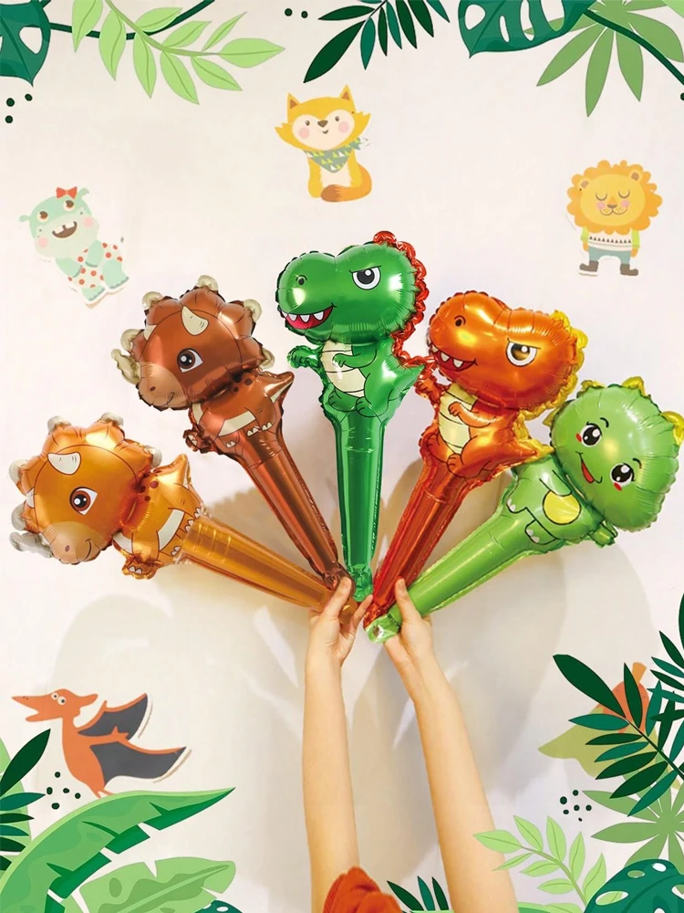 5 Stück Dinosaurier-, Weltraum- und Tier-Themen-Handballons für Geburtstage, Babypartys, Dschungel- und Weltraum-Partys