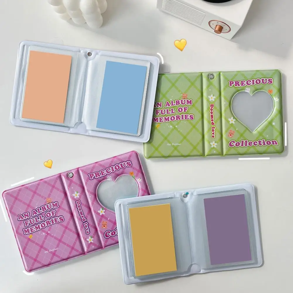 

3 Inch Photo Album Waterproof 40 Pockets PVC Hollow Heart Photocard Binder Birthday Gift