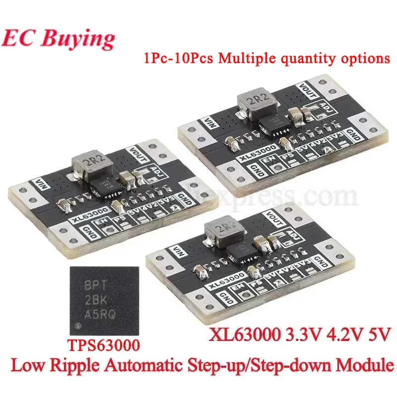 TPS63000 XL63000 3,3 V 4,2 V 5 V Low Ripple Automatisches Step Up Down Boost Buck Power Modul Lithiumbatterie Einzelchip stabilisiert