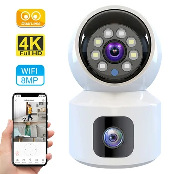 HD Mini Camera Wifi Wireless Dual Lens 8MP IP Cameras Smart Night Vision CCTV Security V380 Pro PTZ Camara Indoor Baby Monitor 1