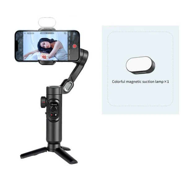 AOCHUAN 3-Axis Handheld Gimbal Stabilizer for Smartphone with Fill Light for iPhone Android Face Tracking Tiktok Vlog Smart XE 8