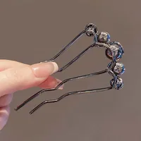 Korean U Shaped Pearl Hairpins Hair Clips for Women Elegant Style Metal Forks Vintage Pearl Hairpins Hair Styling Tools Gifts 4