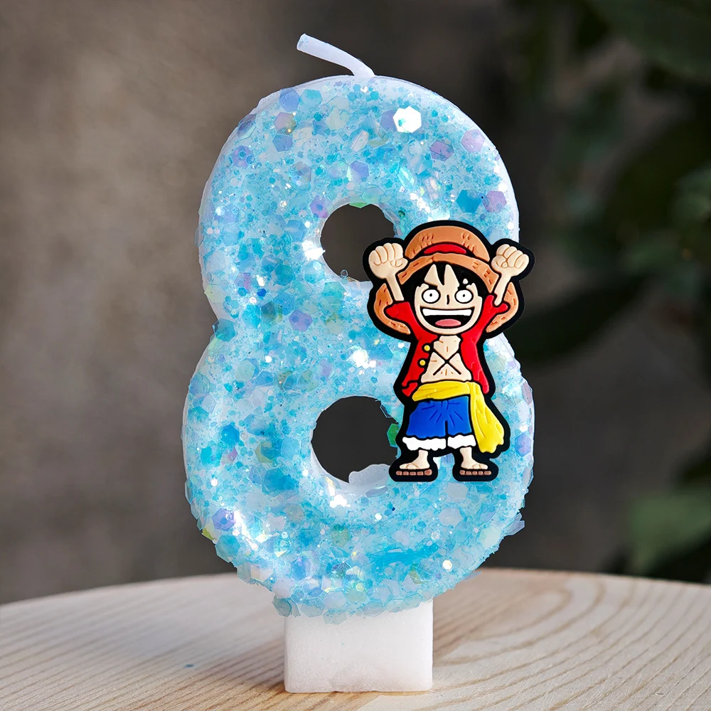 Niedliche One Piece Themen-Luffy-Kerze Nummer 0-9 Geburtstagstortenkerzen Dekorationen Geburtstagsparty Tortendekoration Babyparty Geschenk – Detail 30