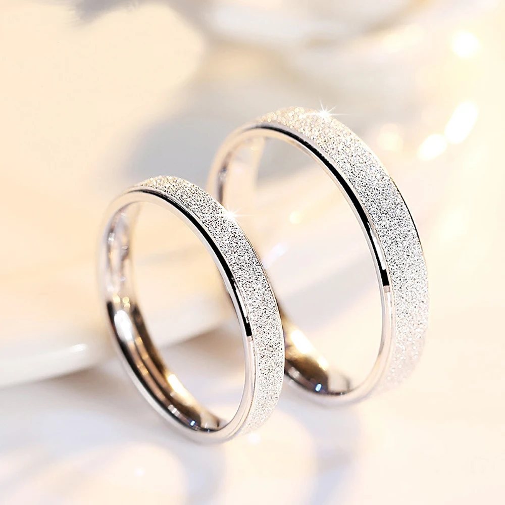 Daifuni 100% Real 925 Sterling Silver Ring Frosted Finger Rings For Woman Men Wedding Band Top Quality Allergy Free Jewelry 3