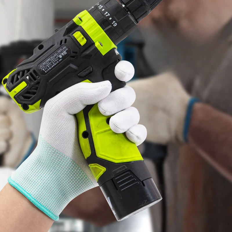 1Pair Car Vinyl Wrap Gloves Anti-Static Window Tint Film Install Gloves Nylon Tinting Work Safety PU Coated Fingertip