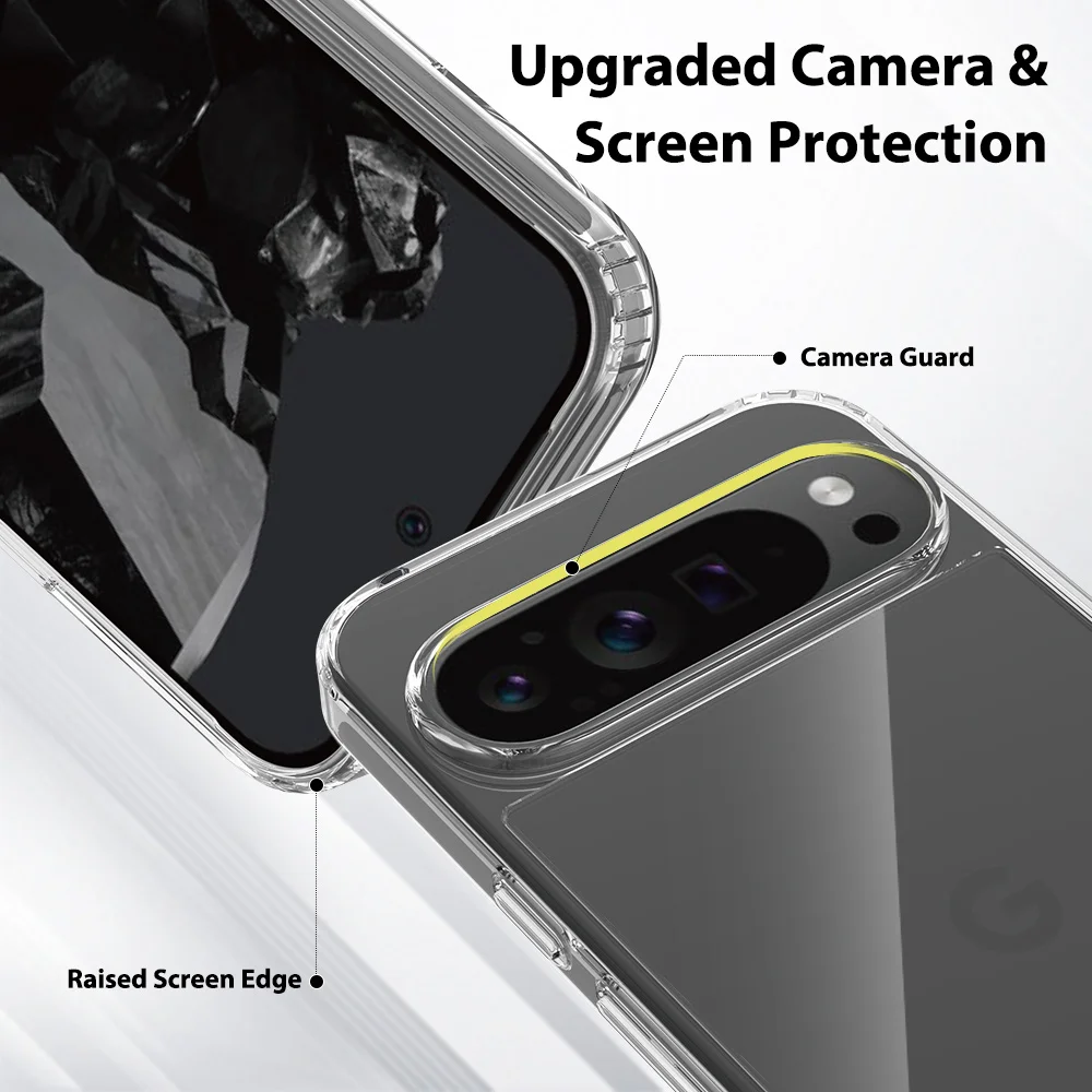 Premium Shockproof Crystal Clear Phone Case - Heavy Duty TPU/PC Protective Shell
